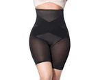 Cross Compression Abs Shaping Pants Tighten Underwear Women High Waist Panties Slimming Shapewear for Daily Wear-Black