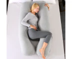 Ufurniture Pregnancy Maternity Pillow U Shaped Pregnant Nursing Feeding Sleeping Pillow Full Body Support Light Grey