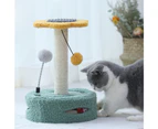 Furbulous Cat Scratching Post with 2 bobs and play compartment cat resting platform and corn cob swiping toy