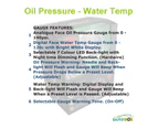 2in1 Analogue Digital Diesel Turbo Boost Exhaust Temp & Oil Press Water Gauges - Black