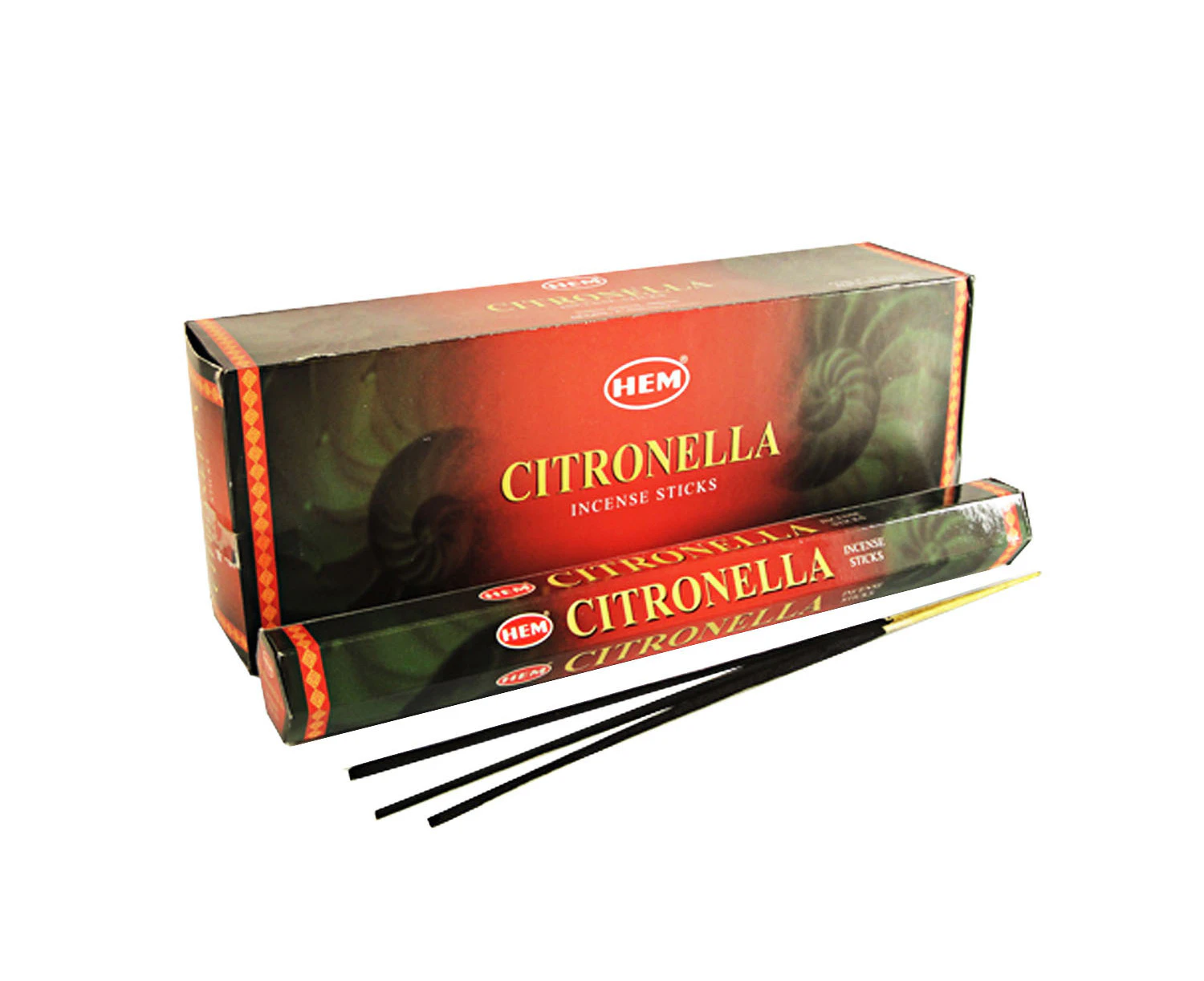 Citronella - 120 Incense Sticks Bulk Pack, HEM, Zen Aromatherapy, 6 Boxes of 20 Sticks