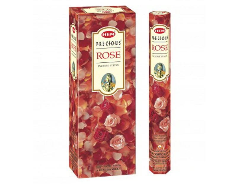 120 Incense Sticks Bulk Pack, HEM, Zen Aromatherapy, 6 Boxes of 20 Sticks [Scent: Precious Rose]