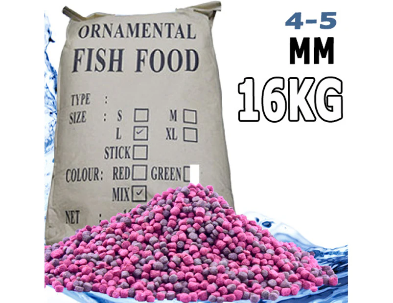 Premium Bulk Koi Goldfish Tropical Floating Aqua Fish Food Pellet 4mm  5mm 16Kg
