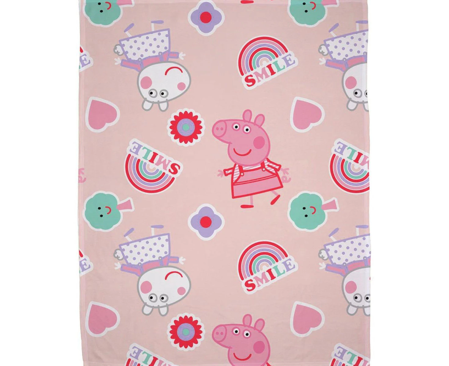 Peppa Pig Fleece Icon Blanket (Pink/White) - AG607