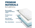 Double Size COOL GEL Memory Foam Mattress Bed Topper BAMBOO Cover 8CM Mat