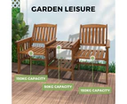 Livsip Wooden Garden Bench 2 Seat Outdoor Chair Table Loveseat Furniture Patio Park Bench