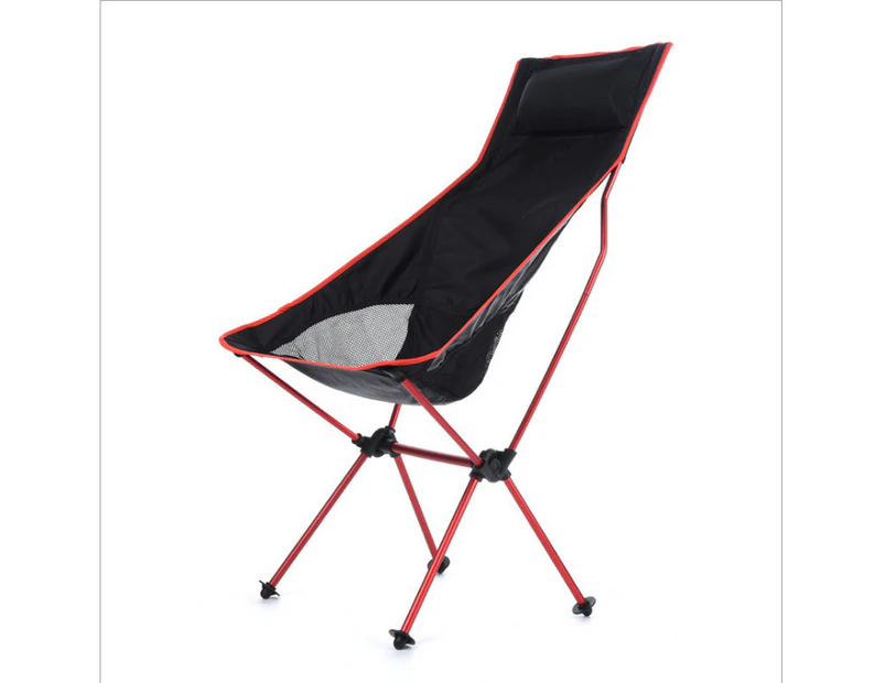 High Back Aluminum Alloy Folding Camping Camp Chair Outdoor Hiking Chair Red