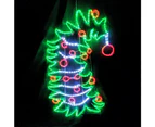 Bent Christmas Tree 150cm Rope Light Motif - Red, Green