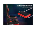 ALFORDSON Gaming Office Chair Racing Massage Computer Seat Footrest Leather Red