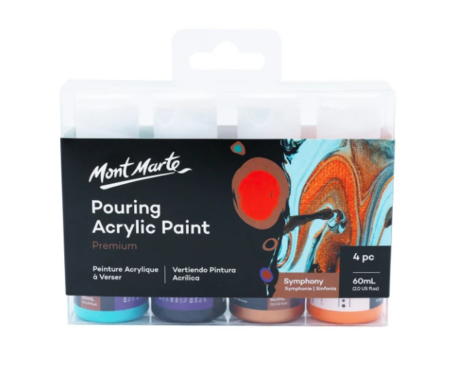 Mont Marte Acrylic Pouring / Fluid 4pc Paint Set - Symphony