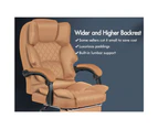 ALFORDSON Office Chair Gaming Executive Computer Racer PU Leather Seat Recliner Brown