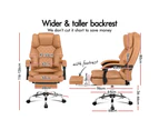 ALFORDSON Office Chair Gaming Executive Computer Racer PU Leather Seat Recliner Brown