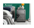 ALFORDSON Mirrored Bedside Table Grey