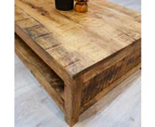 [Free Shipping]MANGO TREES "Atkins" Coffee Table Mango Wood 80x60cm - Brown
