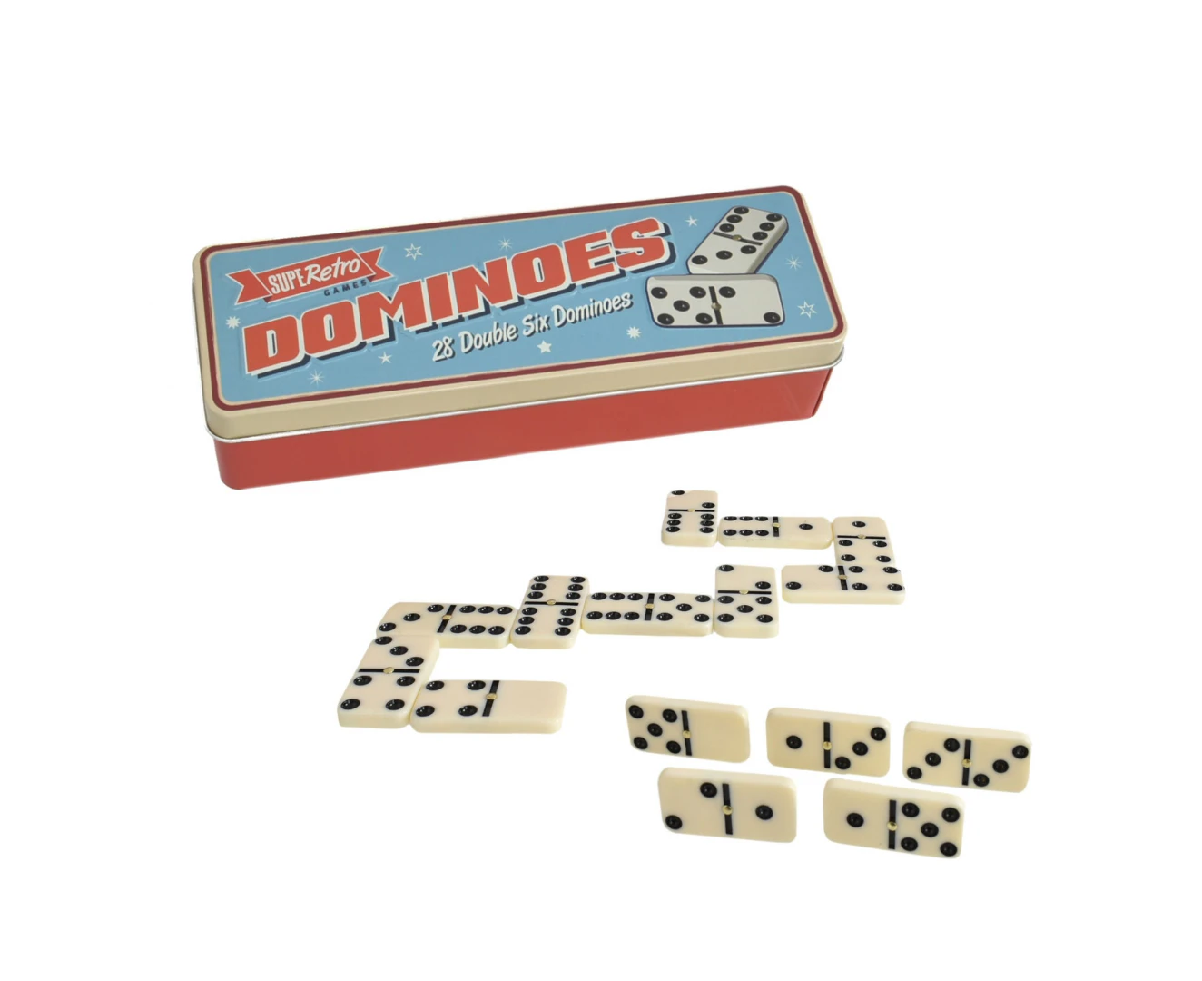 Retro Dominoes in Tin Box