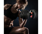 Norflex 48kg Adjustable Dumbbells Home Gym Exercise Equipment Fitness 2x 24kg - Black