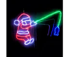 Santa Fishing Rope Light Motif 120cm - Multicolour