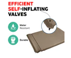 Double Size Self Inflating Mattress Bed Mat 10CM Thick Easy-Roll-Up Mat Coffee - Brown