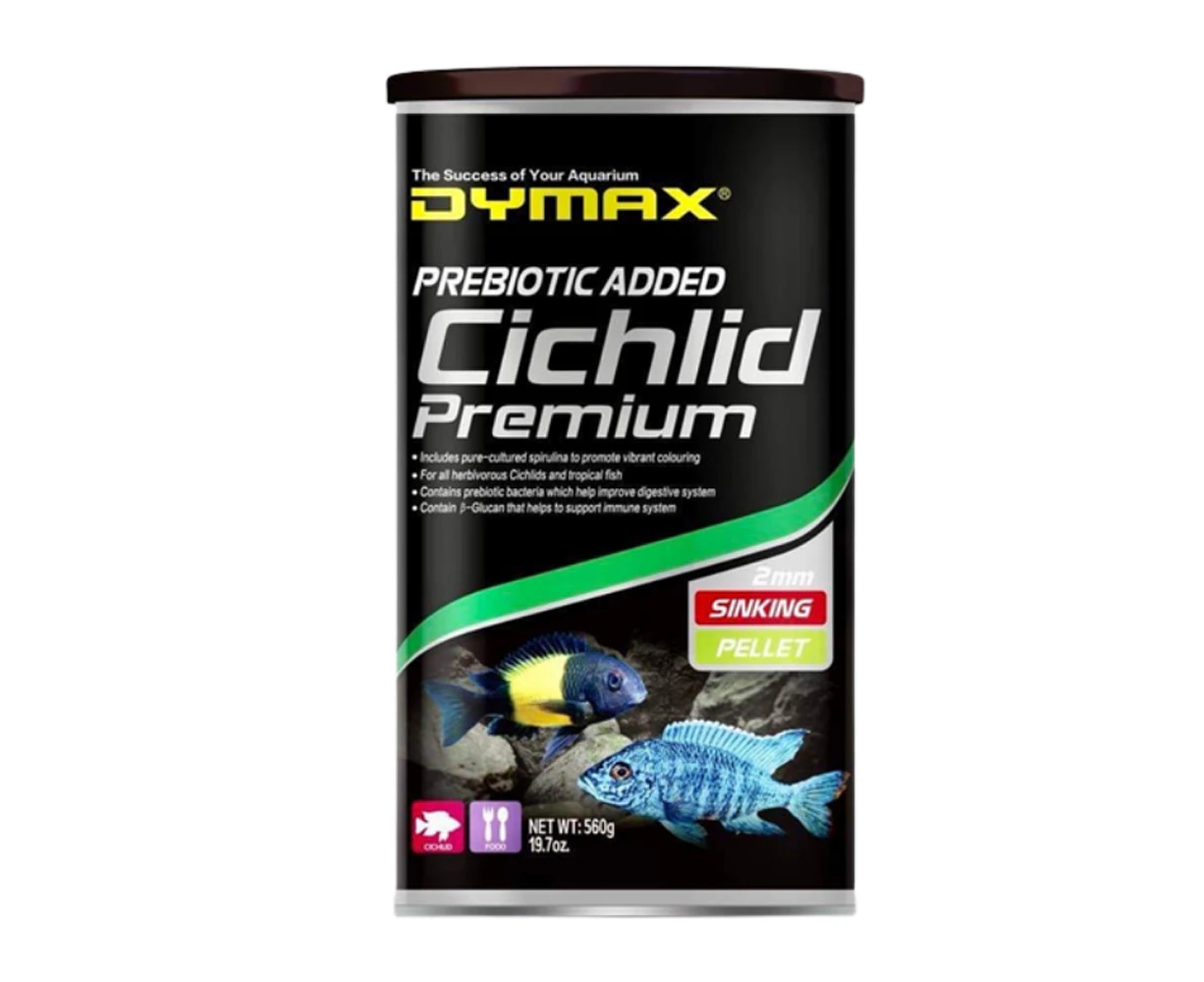 Dymax Cichlid Oscar Tropical Premium 2mm Sinking Aquarium Fish Food Pellet 560g