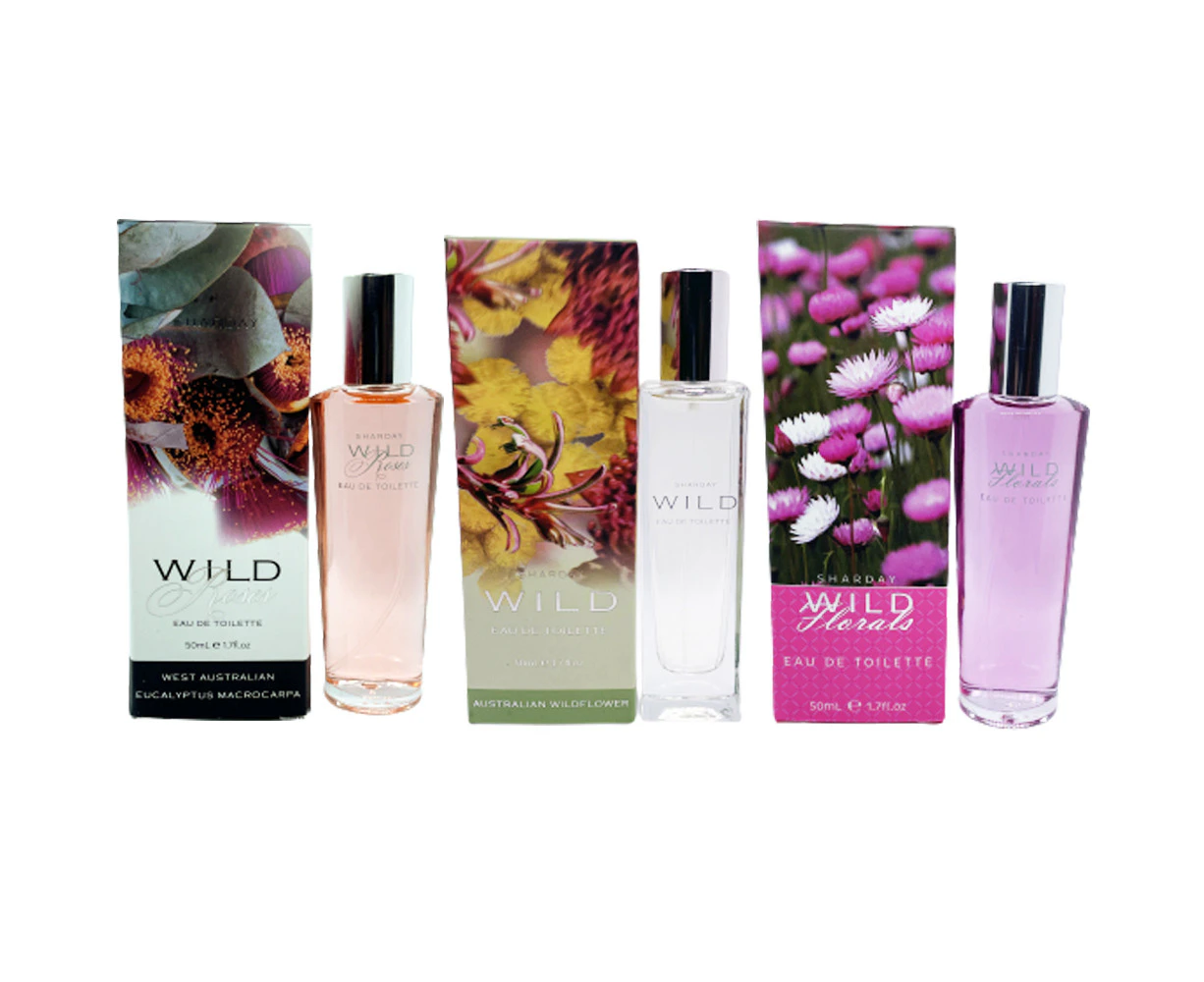 Australian Wildflowers Eau De Toilette EDT Perfume Trio Pack 3 x 50ml