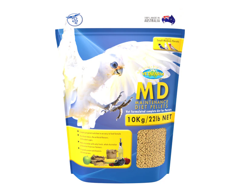 Vetafarm MD Maintenance Diet Pellets Pet Parrot Bird Food 10kg
