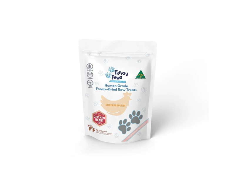 Freezy Paws Freeze Dried Salmon Coated Chicken Hearts Dog & Cat Treats 100g