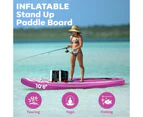 NORFLX Stand Up Paddle Board Inflatable SUP 10'6” Surfboard Paddleboard  Kayak PNK