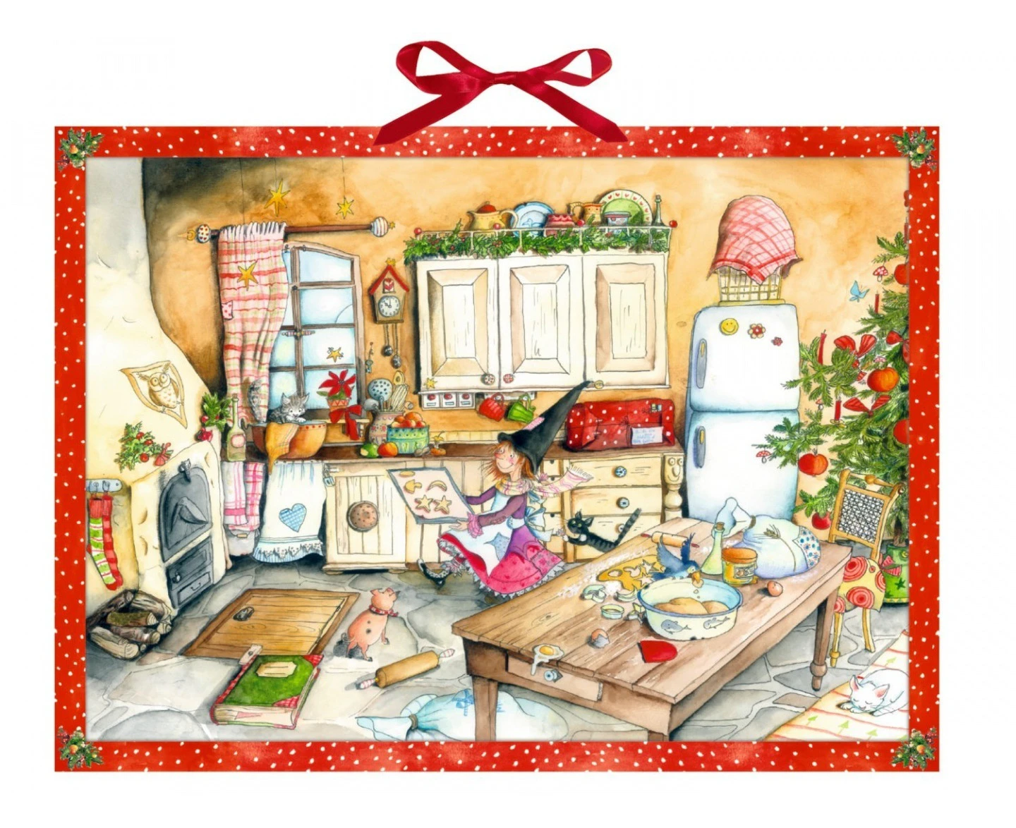 Coppenrath One Two Three Christmas Bakery with Witch Hat Extra Large Traditional German Advent Calendar 52m wide x 38 cm