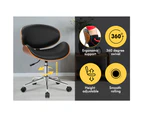 ALFORDSON Wooden Office Chair Computer Chairs Aria Home Seat PU Leather Black