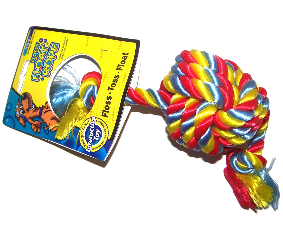 Mammoth Flossy Float Rope Tug with Monkey Fist Ball 32cm