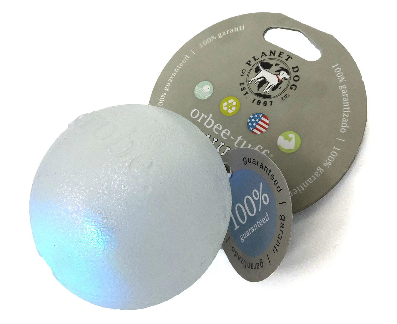 Planet Dog Orbee-Tuff Flashing Strobe Ball Dog Toy - Glow in the Dark