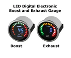 Electronic Digital Dual Display Boost & Exhaust Temp Gauge for Diesel or Petrol - Black