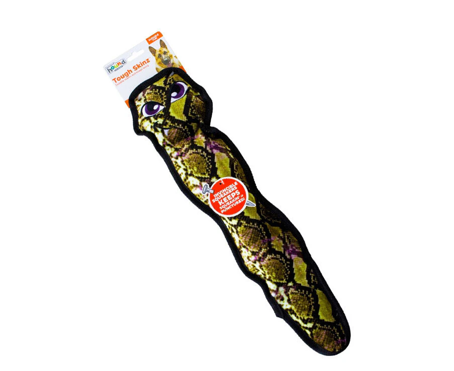 Outward Hound  Tough Skinz Rattle Snake Durable Squeaker Dog Plush Toy - Large