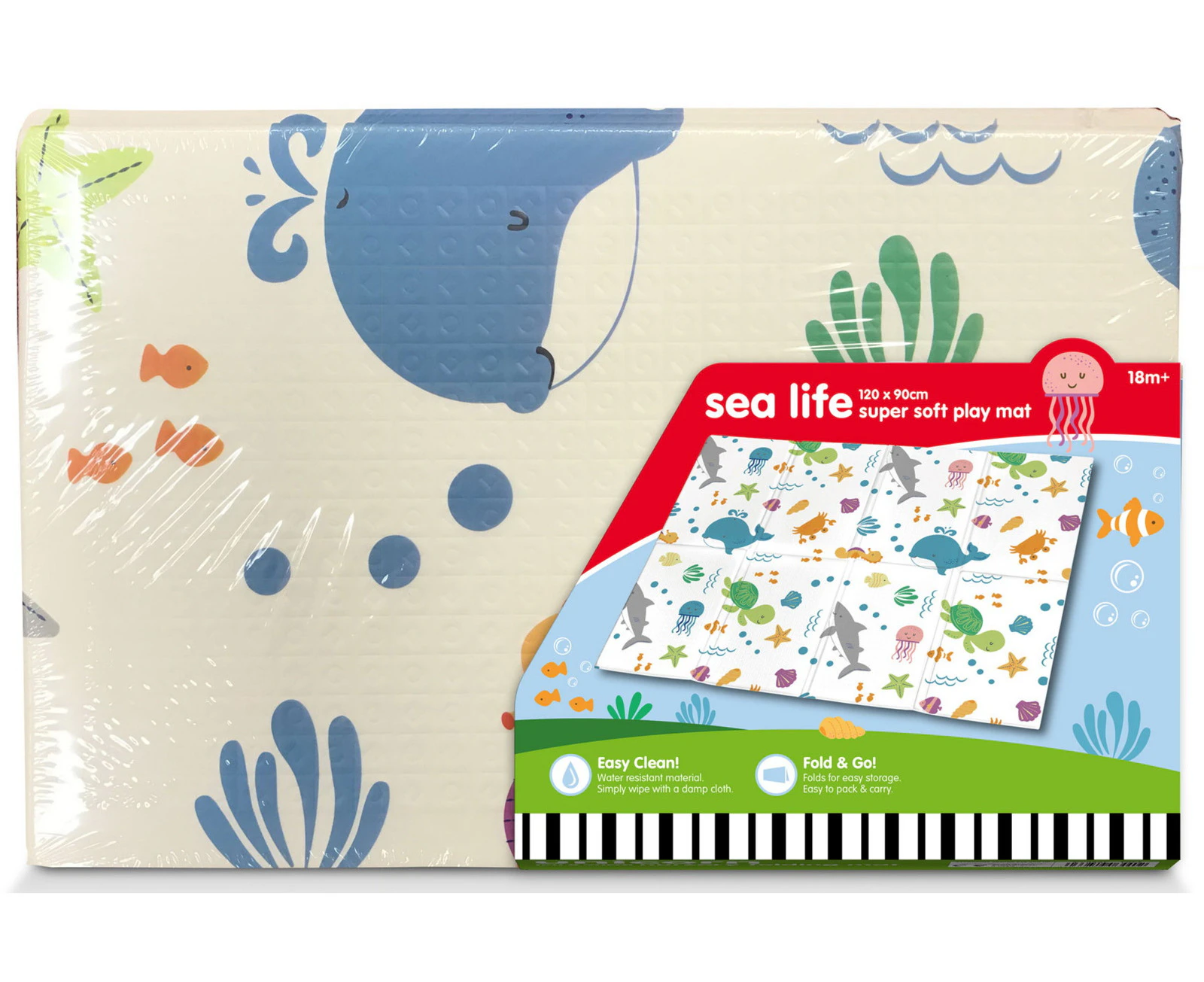 Sea Life Xpe Nursery Folding Mat 1.2m x 90cm