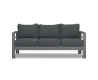 Paris 5 Seater Charcoal Aluminium Sofa Lounge Set Dark Grey Cushion