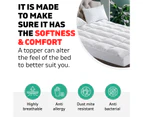 Single Bed Mattress Topper Bamboo Fibre Pillowtop Protector 5cm Thick Soft