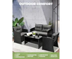 Livsip  4-Piece Outdoor Lounge Furniture Set Wicker Patio Furniture Setting