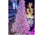 Pink Snow Flocked Christmas Tree Pre-Lit 7ft 210cm - Pink