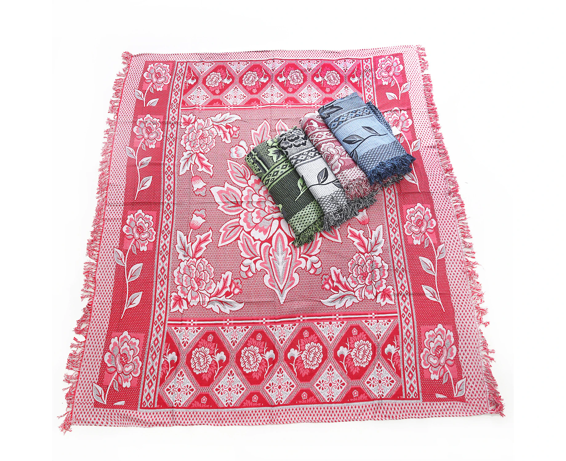 Red Boho Throw Rug, Table Cloth, Picnic, Camping Blanket 180x200cm