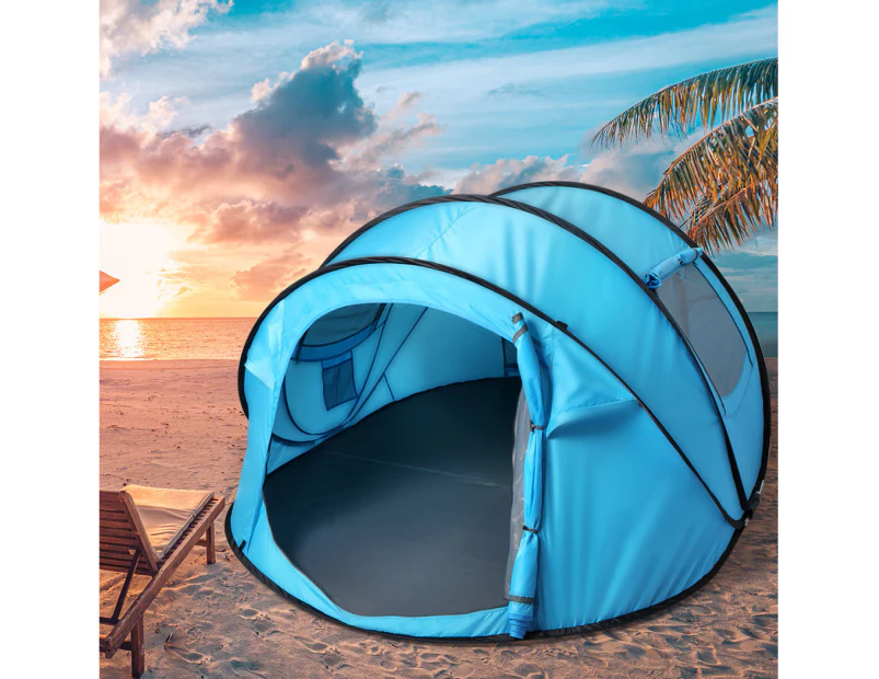 Mountview Pop Up Camping Tent Beach Outdoor Family Tents Portable 4 Person Dome