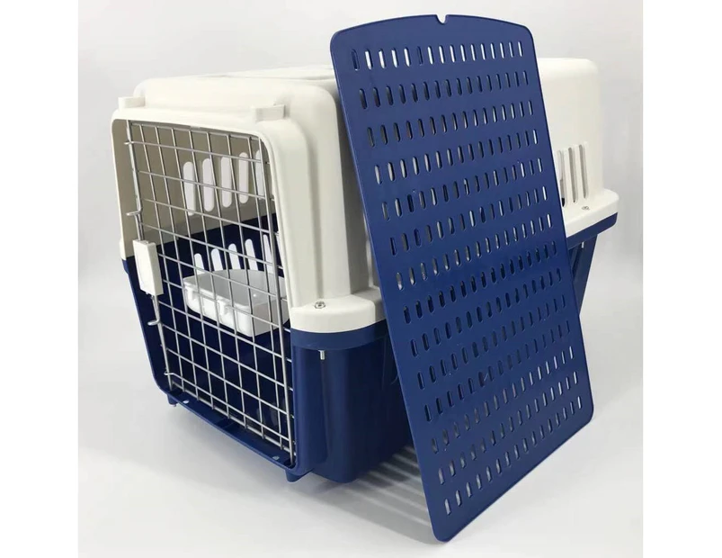 YES4PETS Large Dog Cat Crate Pet Carrier Airline Rabbit Cage With Tray And Bowl