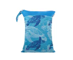Waterproof Double Zip Wet Bag Turtles 30x40cm - Medium