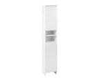 Oikiture Bathroom Cabinet Storage Laundry Tall Slim Toilet Floor  Cupboard White