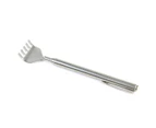 Extendable Telescopic Back Scratcher Metal Hand Claw Massager Tool with Pocket Clip - Silver