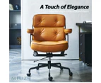 MIUZ Executive Chair PU Leather Office Chair Lounge Chair Reception Chair Adjustable - Tan - Tan