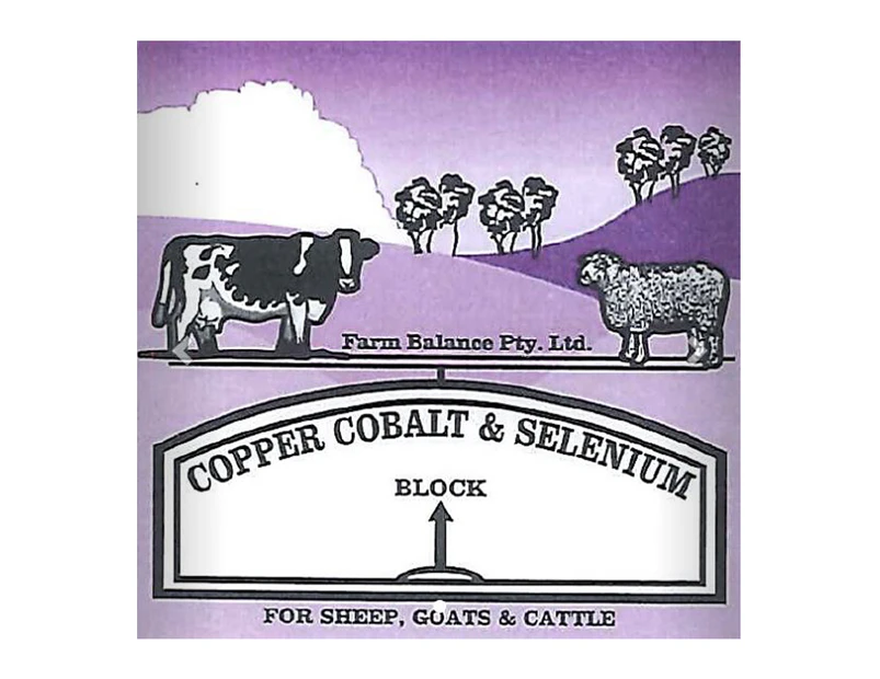 Farm Balance Copper Cobalt & Selenium Cattle & Horses Salt Lick Block 18kg