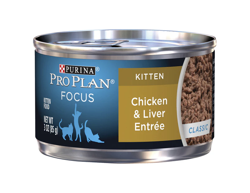 Pro Plan Focus Wet Kitten Food Chicken & Liver Entree 24 x 85g