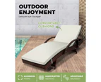 Livsip Outdoor Sun Lounge Wicker Lounger Setting Day Bed Rattan Sofa Furniture