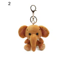 Mini Elephant Plush Stuffed Doll Pendant Keychain Key Chain Holder Bag Decor Brown