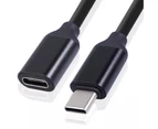 Extension Cable USB 2.0 High Speed 3A Type-C Male to Female Data Charging Extender Cord for Laptop - Black